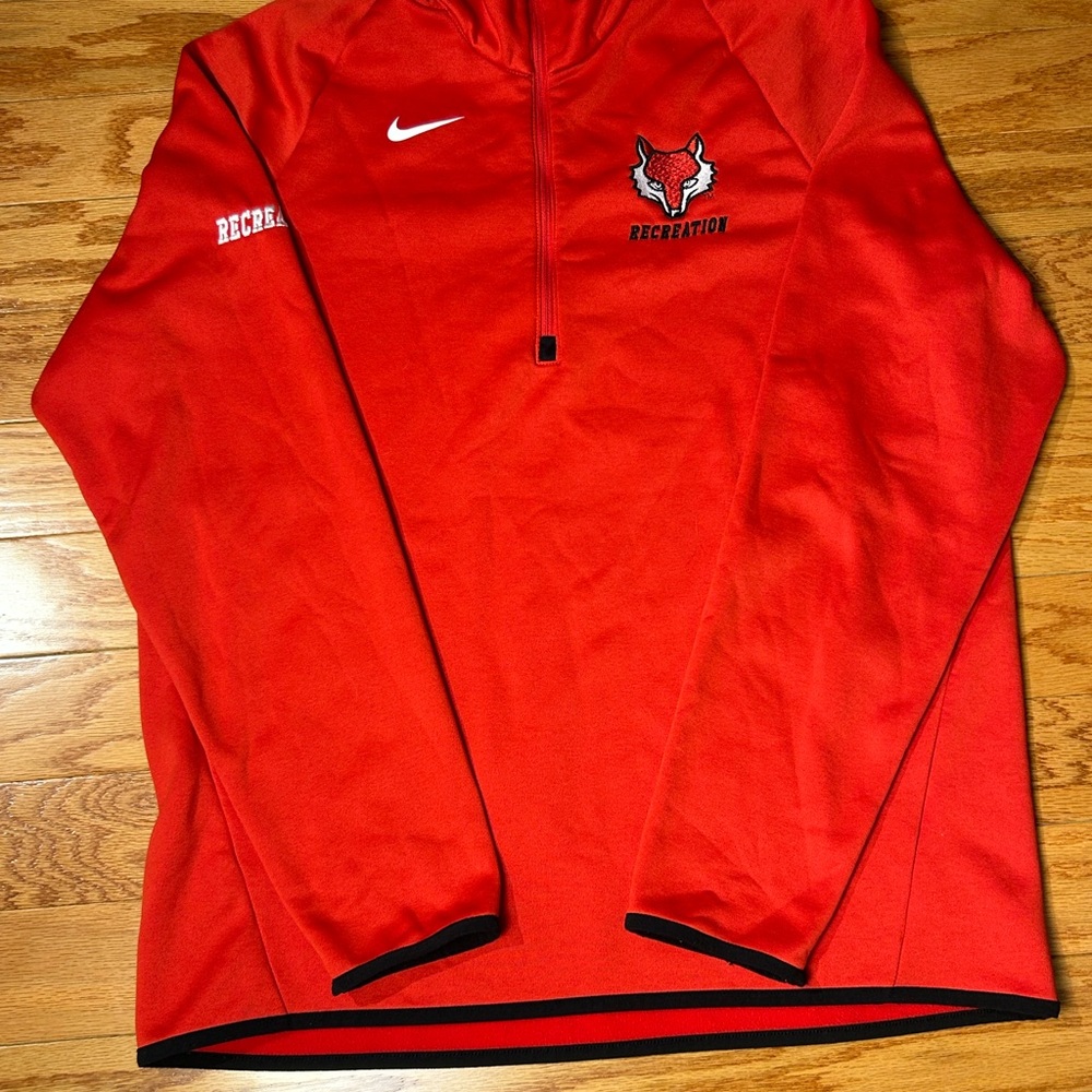 Nike Red and Black Zip Up Sweater